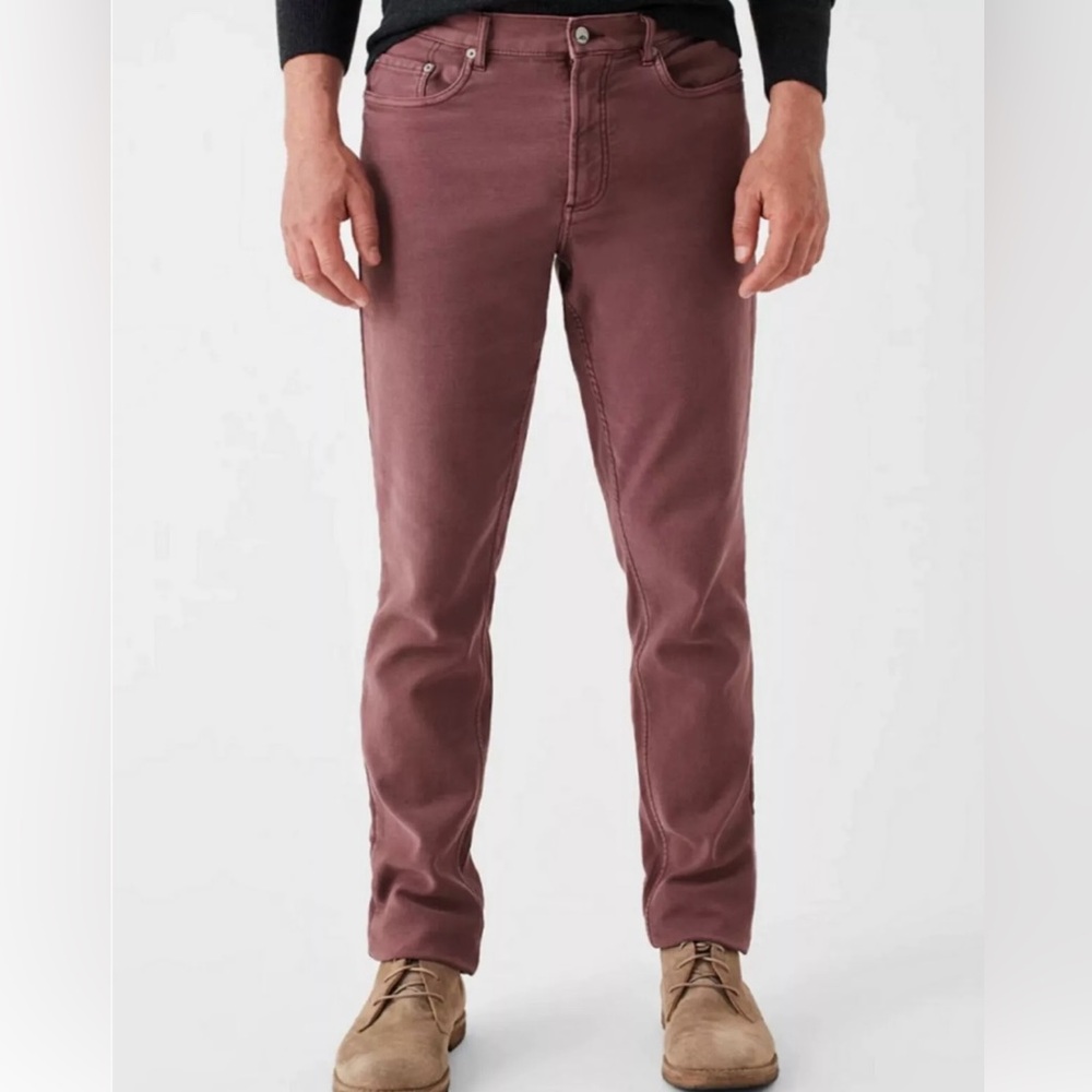 Faherty stretch Terry 5 pockets pants jeans fall burgundy slim straight Size 38